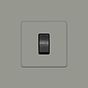 Soho Lighting Primed Paintable 45A 1 Gang Double Pole Switch Single Plate with Matt Black Switch.