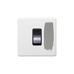 Soho Lighting Primed Paintable 45A 1 Gang Double Pole Switch Single Plate with Black Switch. 
