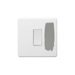 Soho Lighting Primed Paintable 45A 1 Gang Double Pole Switch Single Plate with White Switch with White inserts.