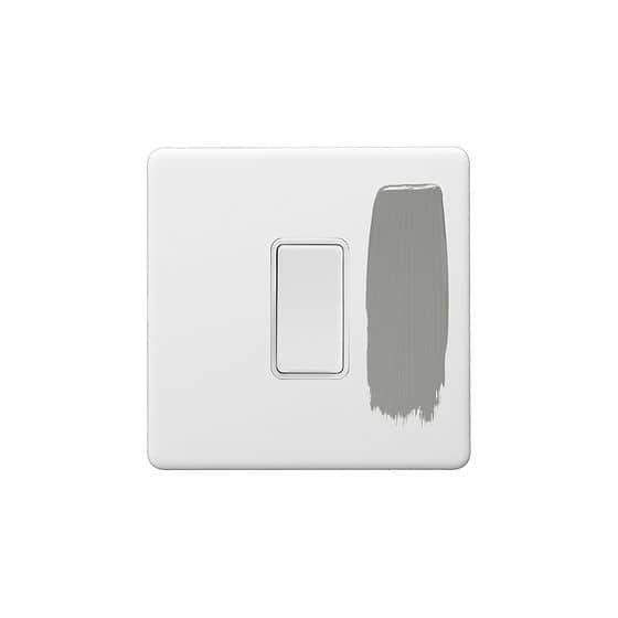 Soho Lighting Primed Paintable 45A 1 Gang Double Pole Switch Single Plate with White Switch. 