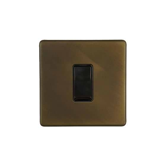 Soho Lighting Vintage Brass 45A 1 Gang Double Pole Switch, Single Plate