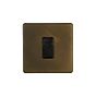 Soho Lighting Vintage Brass 45A 1 Gang Double Pole Switch, Single Plate