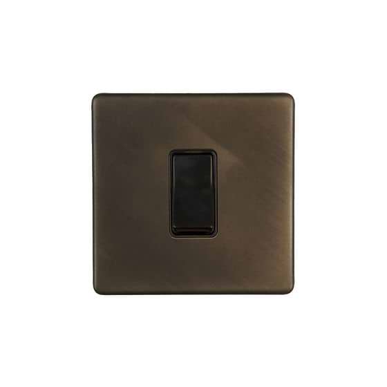 Soho Lighting Vintage Brass 45A 1 Gang Double Pole Switch, Single Plate