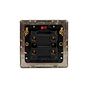 Soho Lighting Brushed Brass 45A 1 Gang Double Pole Switch With Neon, Single Plate Black Insert Screwless