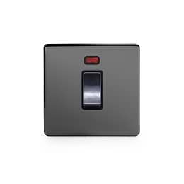 Soho Lighting Black Nickel 45A 1 Gang Double Pole Switch With Neon