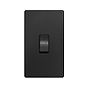 Soho Lighting Matt Black 45A 1 Gang Double Pole Switch Double Plate Screwless