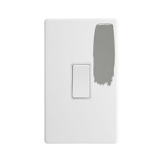 Soho Lighting Primed Paintable 45A 1 Gang Double Pole Switch Double Plate with White Switch