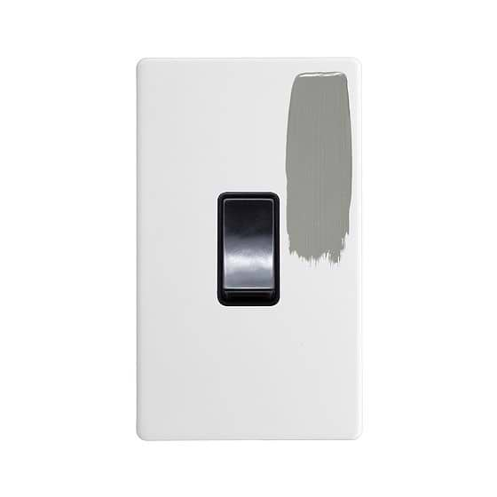 Soho Lighting Primed Paintable 45A 1 Gang Double Pole Switch Double Plate with Black Switch