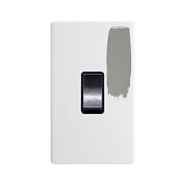 Soho Lighting Primed Paintable 45A 1 Gang Double Pole Switch Double Plate with Black Switch 