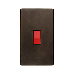 Vintage Brass 45A Double Pole Switch Double Plate