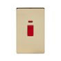 Soho Lighting Brushed Brass 45A 1 Gang Double Pole Switch With Neon