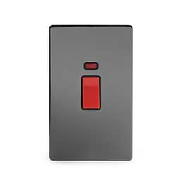 Soho Lighting Black Nickel 45A 1 Gang Double Pole Switch With Neon