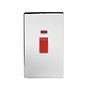 Soho Lighting Polished Chrome 45A 1 Gang Double Pole Switch With Neon