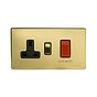 Soho Lighting Brushed Brass 45A Cooker Control Unit Blk Ins Screwless