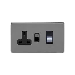 Soho Lighting Black Nickel 45A Cooker Control Unit Blk Ins Screwless