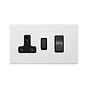 Soho Lighting Primed Paintable 45A Cooker Control Unit with Matt Black Switch