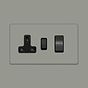Soho Lighting Primed Paintable 45A Cooker Control Unit with Matt Black Switch