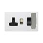 Soho Lighting Primed Paintable 45A Cooker Control Unit with Brushed Brass Switch with Black Insert
