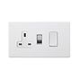 Soho Lighting Primed Paintable 45A Cooker Control Unit with Brushed Chrome Switch and White Insert