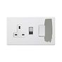 Soho Lighting Primed Paintable 45A Cooker Control Unit with Brushed Chrome Switch and White Insert