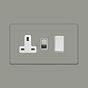 Soho Lighting Primed Paintable 45A Cooker Control Unit with Brushed Chrome Switch and White Insert