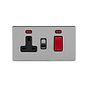 Soho Lighting Brushed Chrome 45A Cooker Control Unit With Neon Blk Ins Screwless