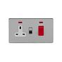 Soho Lighting Brushed Chrome 45A Cooker Control Unit With Neon Wht Ins Screwless
