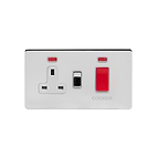 Soho Lighting Polished Chrome 45A Cooker Control Unit With Neon Wht Ins Screwless