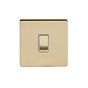 Soho Lighting Brushed Brass 10A 1 Gang 2 Way Switch Wht Ins Screwless