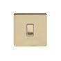 Soho Lighting Brushed Brass 10A 1 Gang 2 Way Switch Wht Ins Screwless