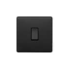 Soho Lighting Matt Black 10A 1 Gang 2 Way Switch Black Insert Screwless