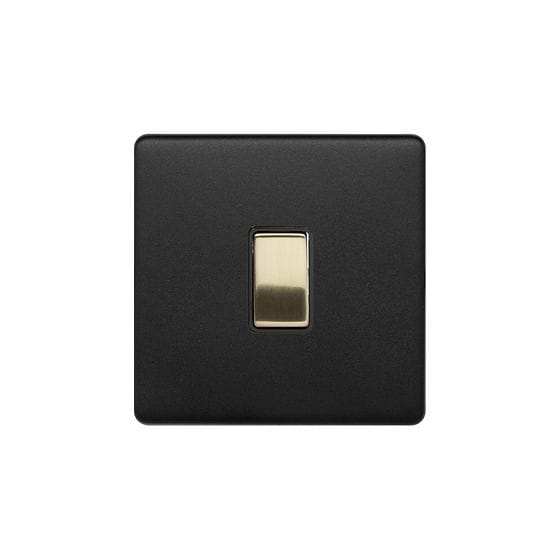 Soho Lighting Matt Black & Brushed Brass 10A 1 Gang 2 Way Switch Black Insert Screwless