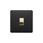 Soho Lighting Matt Black & Brushed Brass 10A 1 Gang 2 Way Switch Black Insert Screwless