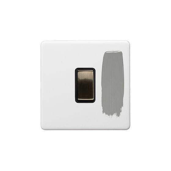 Soho Lighting Primed Paintable 1 Gang Light Switch 2 Way 10A with Antique Brass Switch