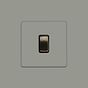 Soho Lighting Primed Paintable 1 Gang Light Switch 2 Way 10A with Antique Brass Switch