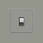 Soho Lighting Primed Paintable 1 Gang Light Switch 2 Way 10A with Brushed Chrome Switch and Black Insert