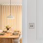 Soho Lighting Brushed Chrome 2 Gang 2 Way 10A Light Switch Wht Ins Screwless