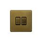 Soho Lighting Old Brass 10A 2 Gang 2 Way Switch