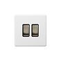 Soho Lighting Primed Paintable 2 Gang Light Switch 2-Way 10A with Antique Brass Switch