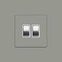 Soho Lighting Primed Paintable 2 Gang Light Switch 2-Way 10A with Brushed Chrome Switch and White Insert