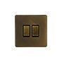 Soho Lighting Vintage Brass 10A 2 Gang 2 Way Switch