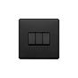 Soho Lighting Matt Black 10A 3 Gang 2 Way Switch Black Insert Screwless