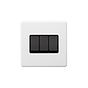 Soho Lighting Primed Paintable 3 Gang 2 Way 10A Light Switch with Matt Black Switch