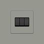 Soho Lighting Primed Paintable 3 Gang 2 Way 10A Light Switch with Matt Black Switch
