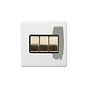 Soho Lighting Primed Paintable 3 Gang 2 Way 10A Light Switch with Brushed Brass Switch with Black Insert