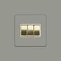 Soho Lighting Primed Paintable 3 Gang 2 Way 10A Light Switch with Brushed Brass Switch with White Insert