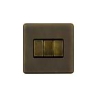 Soho Lighting Vintage Brass 10A 3 Gang 2 Way Switch