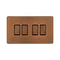 Antique Copper 4 Gang Light Switch
