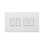 Soho Lighting Primed Paintable 4 Gang 2 Way 10A Light Switch with White Switch