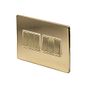 Soho Lighting Brushed Brass 10A 6 Gang 2 Way Switch Wht Ins Screwless